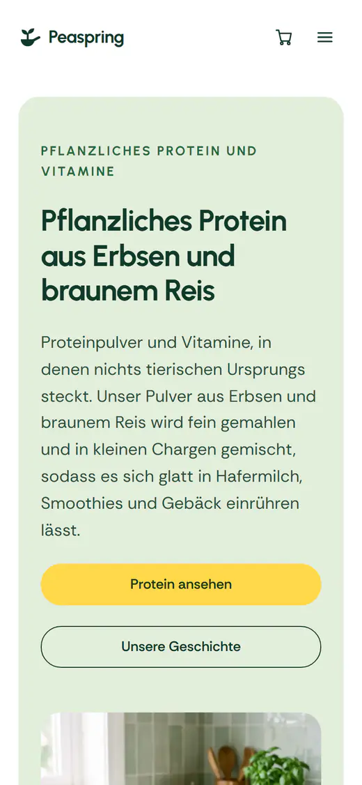 Shop-Vorlage für Nahrungsergänzung auf einem Smartphone