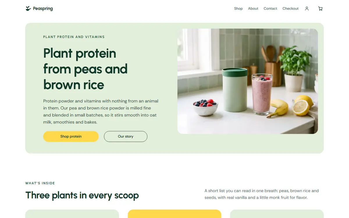 Supplements store template, on a computer