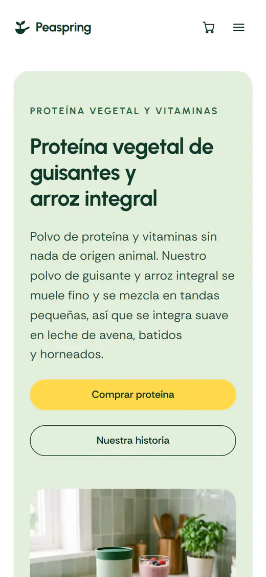 Plantilla de tienda de suplementos, en el móvil