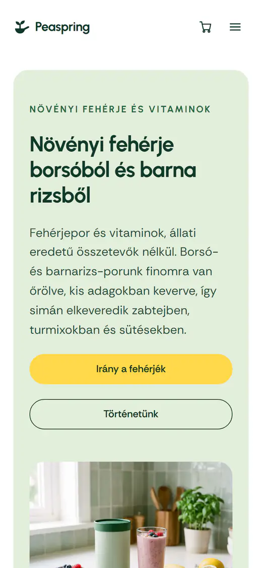 Étrend-kiegészítő webáruház-sablon telefonon