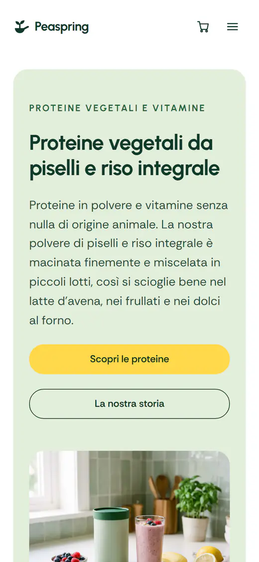 Modello di negozio di integratori, su smartphone