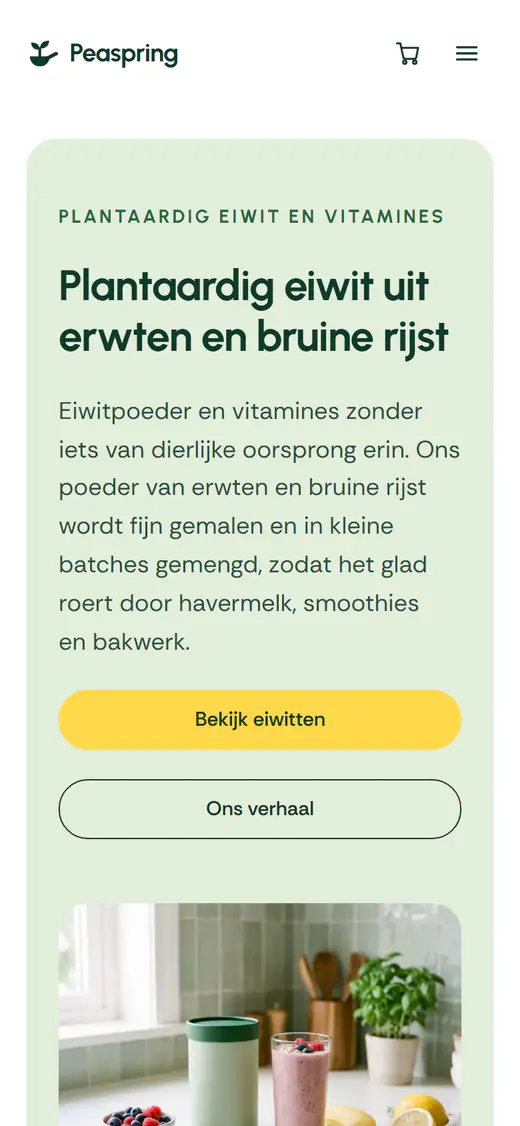 Sjabloon voor een supplementenwinkel, op een telefoon