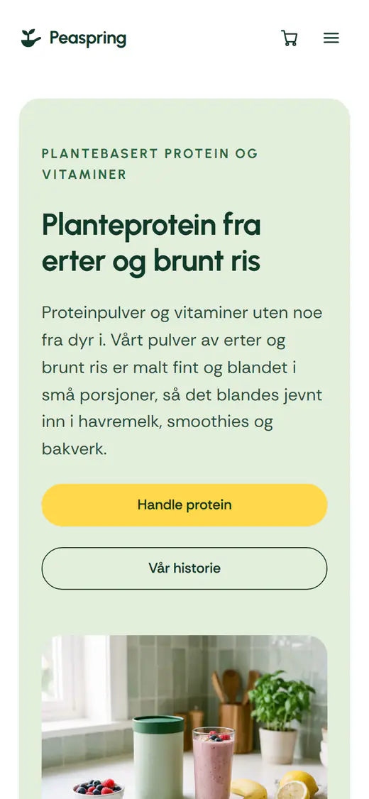 Mal for butikk med kosttilskudd, på telefon
