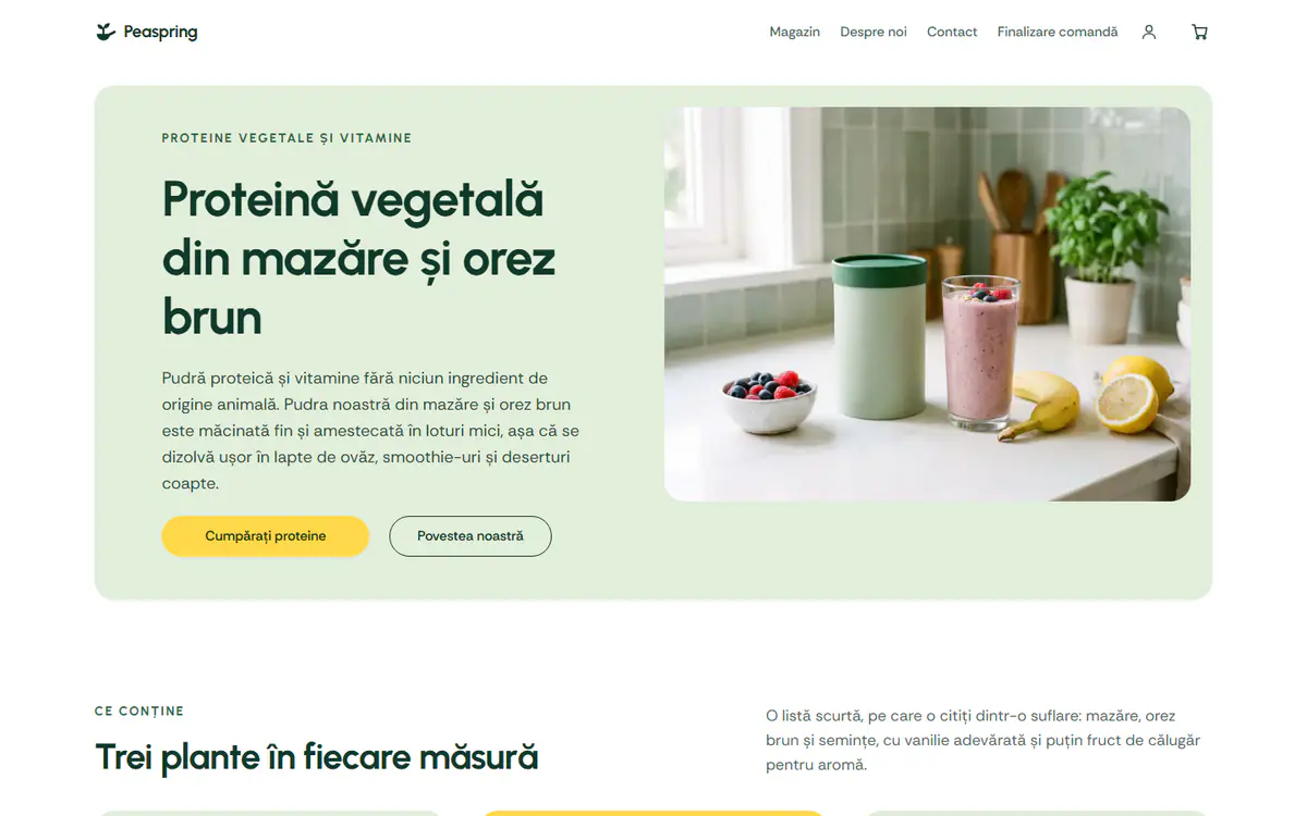 Șablon pentru magazin de suplimente, pe calculator