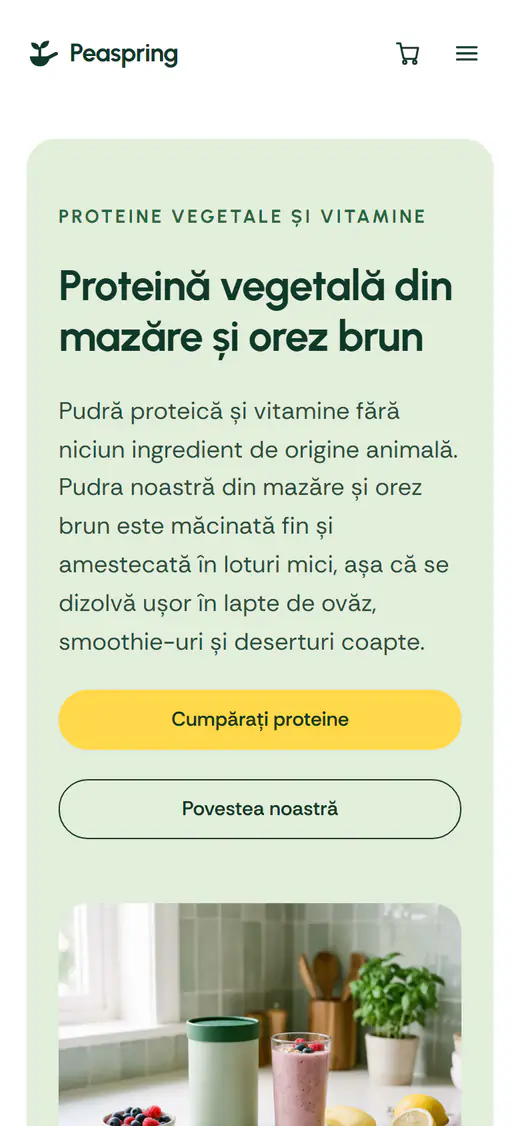 Șablon pentru magazin de suplimente, pe telefon