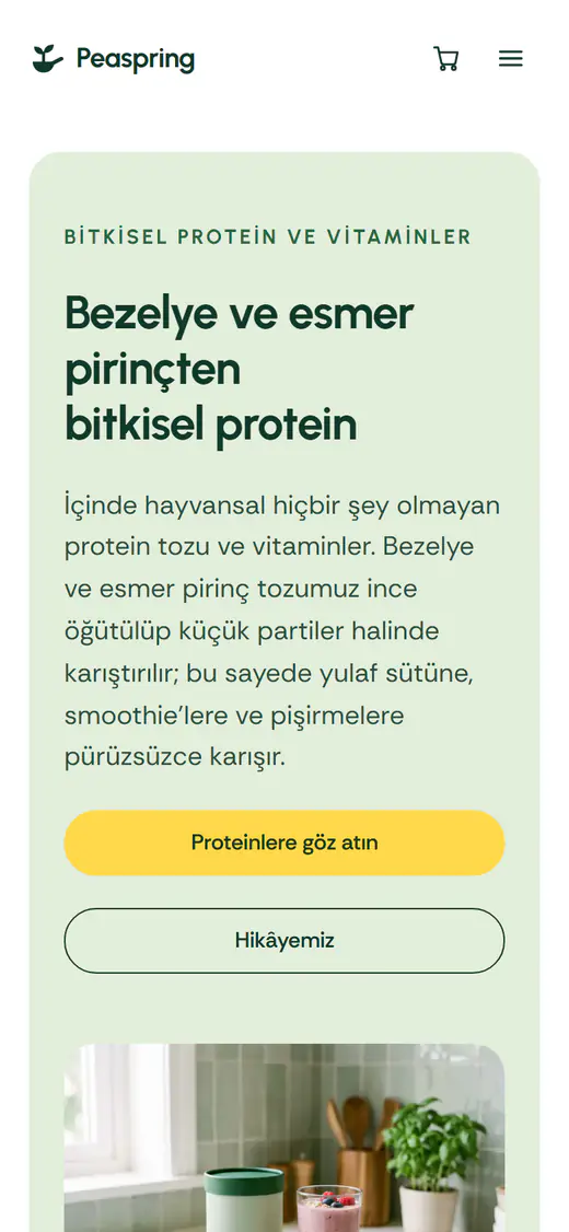 Takviye gıda mağazası şablonu, telefonda