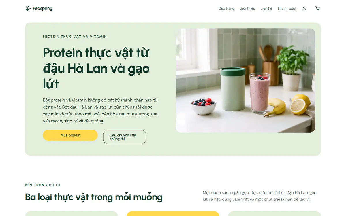 Mẫu cửa hàng thực phẩm bổ sung, trên máy tính