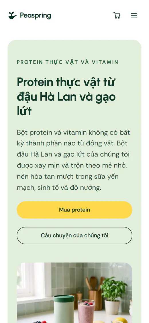 Mẫu cửa hàng thực phẩm bổ sung, trên điện thoại