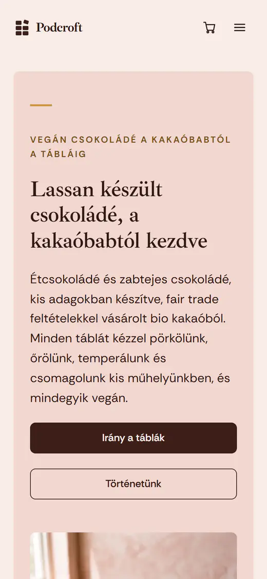 Csokoládébolt webáruház-sablon telefonon