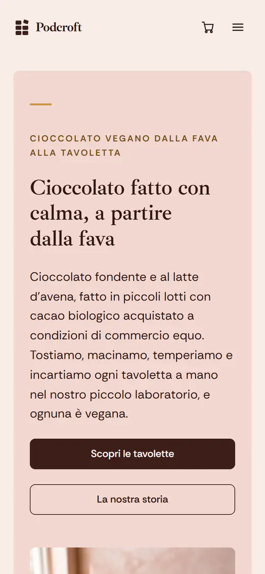 Modello di negozio di cioccolato, su smartphone