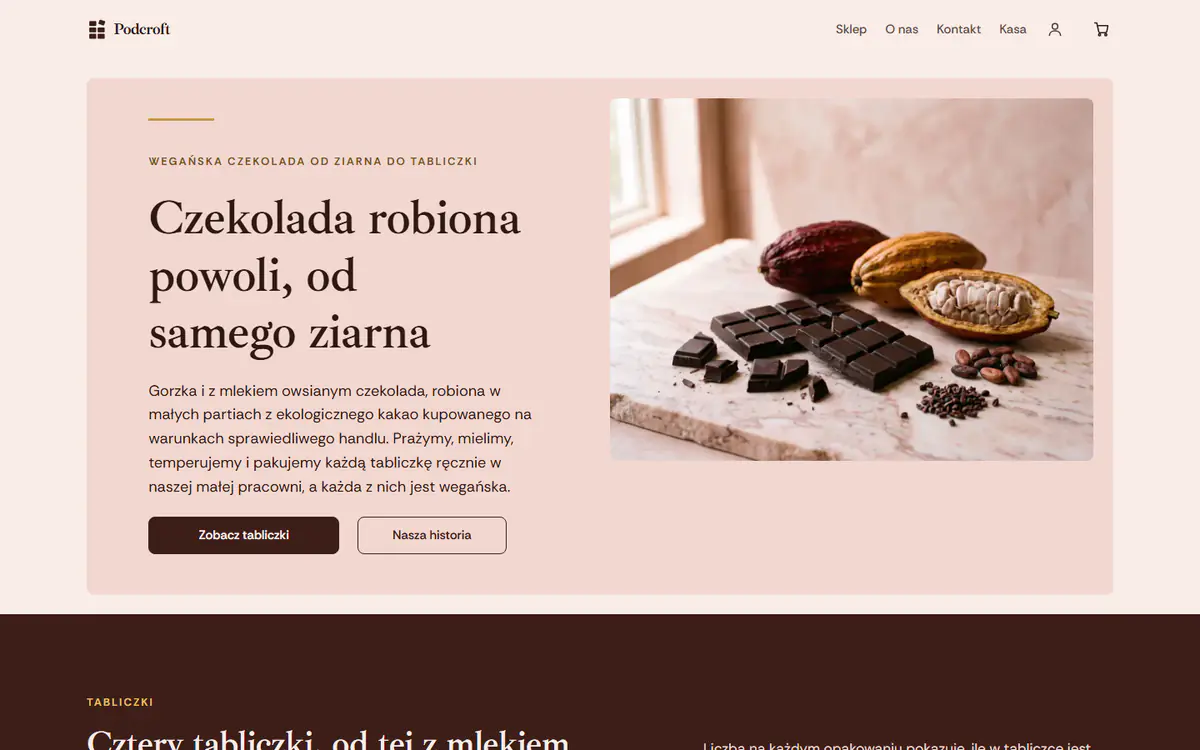 Szablon sklepu z czekoladą na komputerze