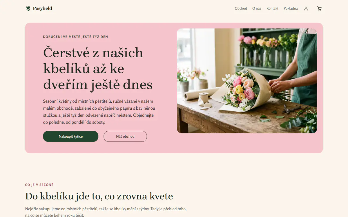 Šablona květinářství na počítači