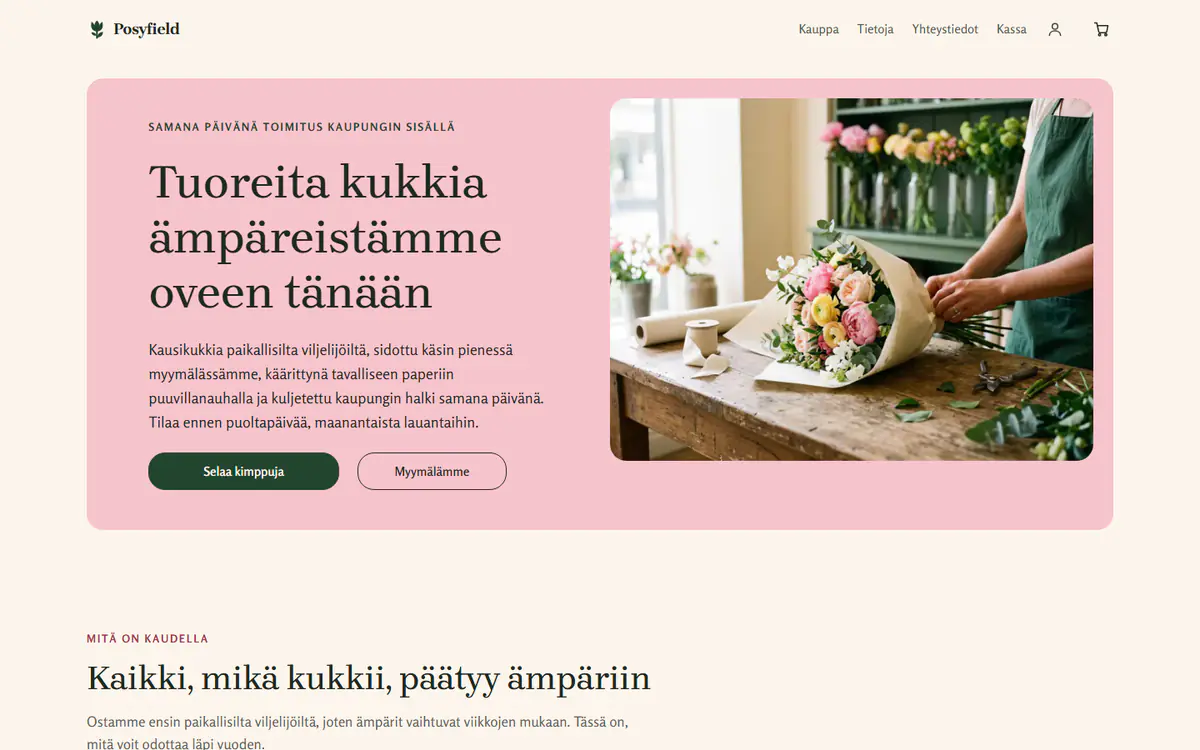 Kukkakaupan malli, tietokoneella