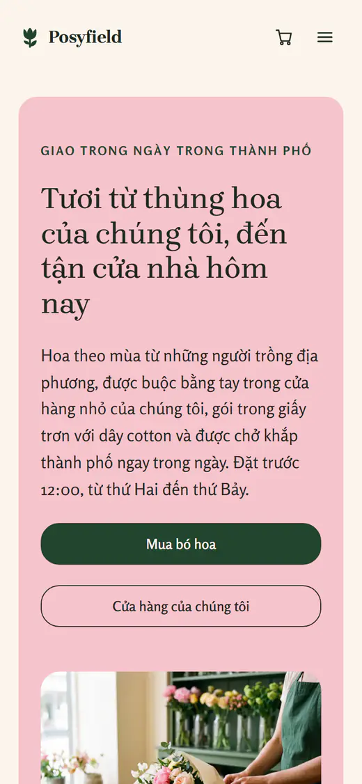 Mẫu cửa hàng hoa, trên điện thoại