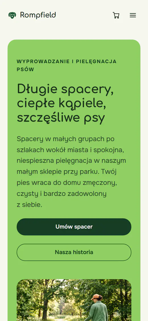 Szablon dla wyprowadzania i pielęgnacji psów na telefonie