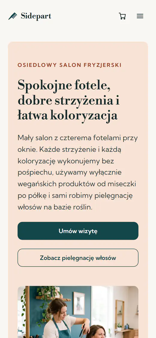 Szablon salonu fryzjerskiego na telefonie