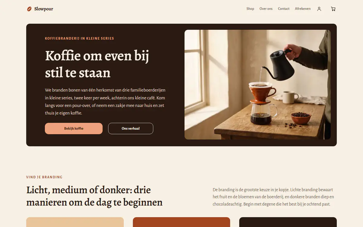 Sjabloon voor een koffiebranderij, op een computer