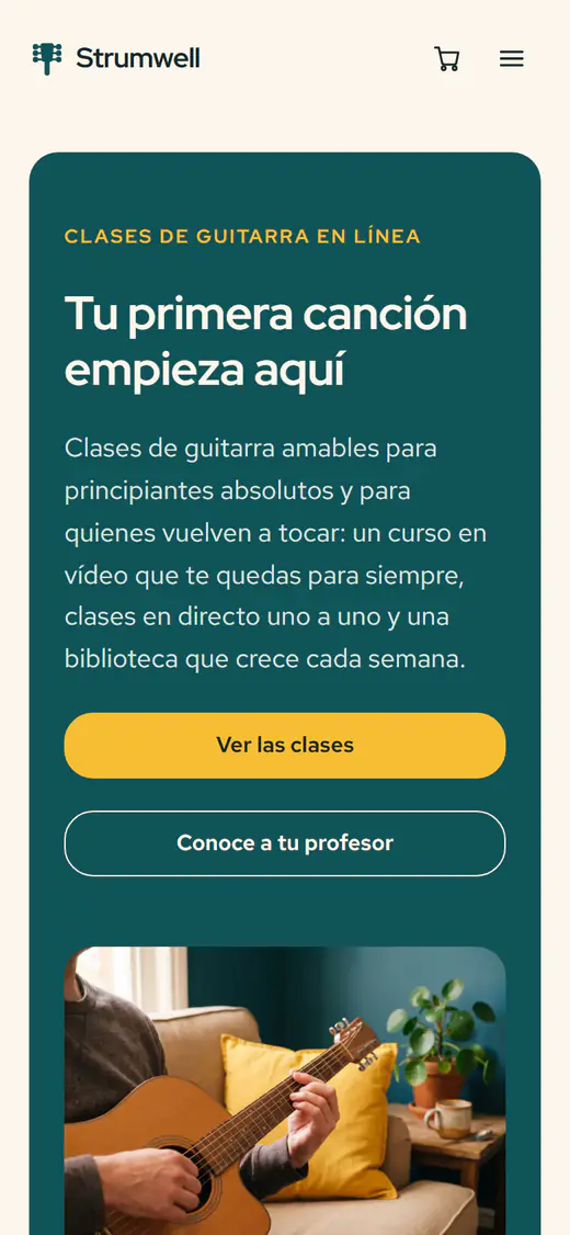 Plantilla de clases online, en el móvil