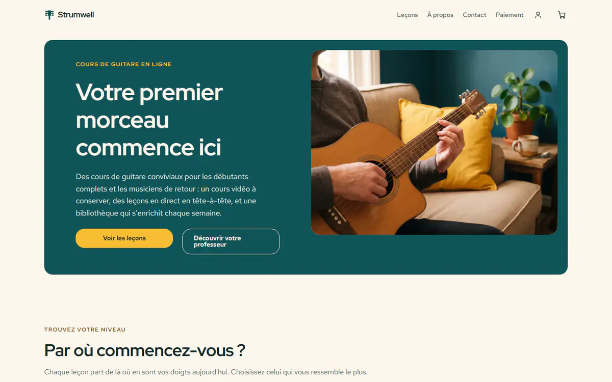 Modèle de site pour cours en ligne, sur ordinateur