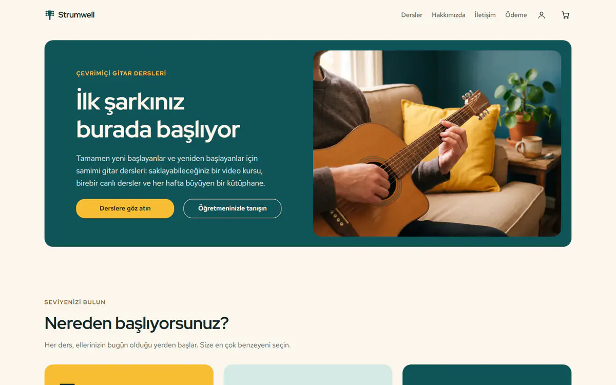 Çevrimiçi ders web sitesi şablonu, bilgisayarda