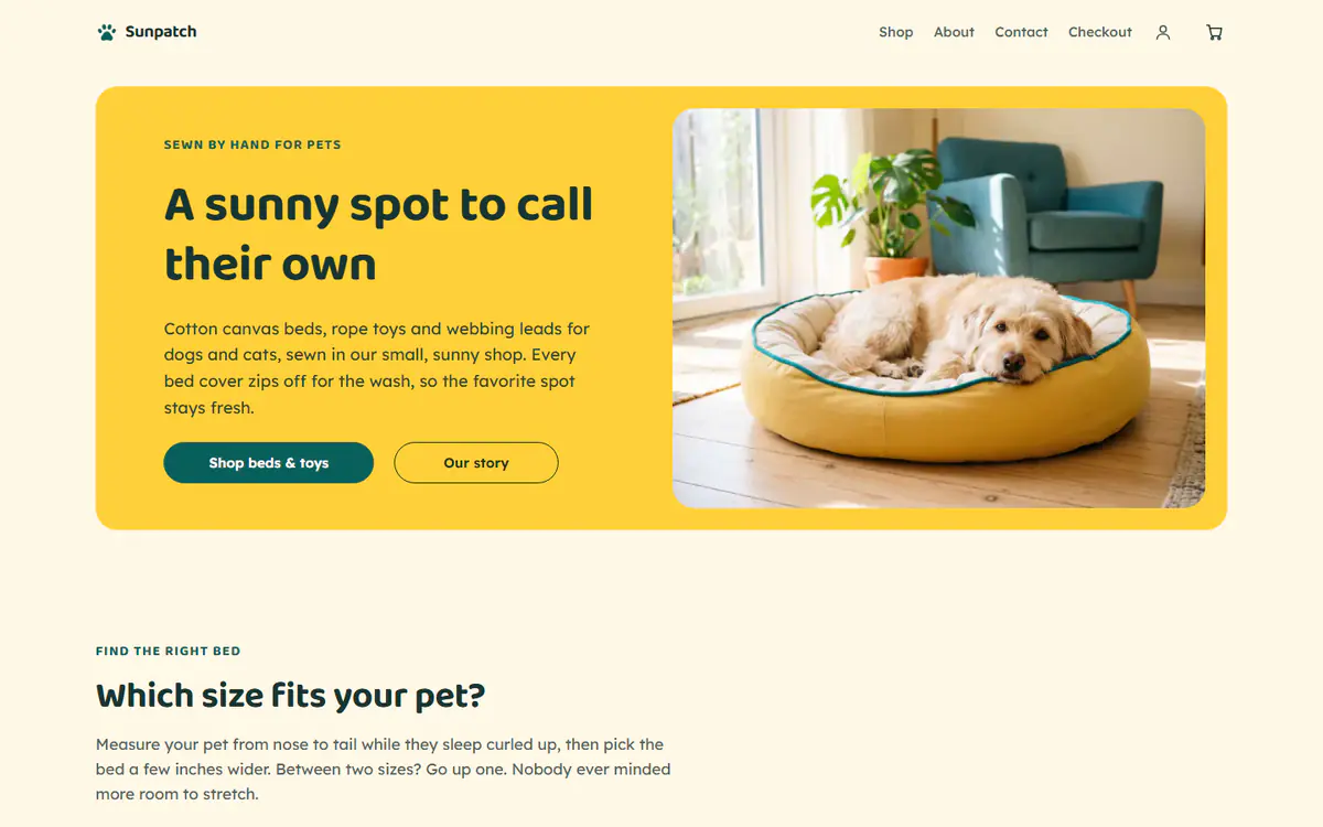 Pet supplies store template, on a computer