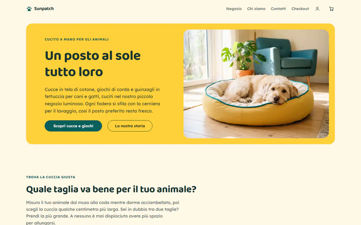 Modello di negozio di articoli per animali, su computer