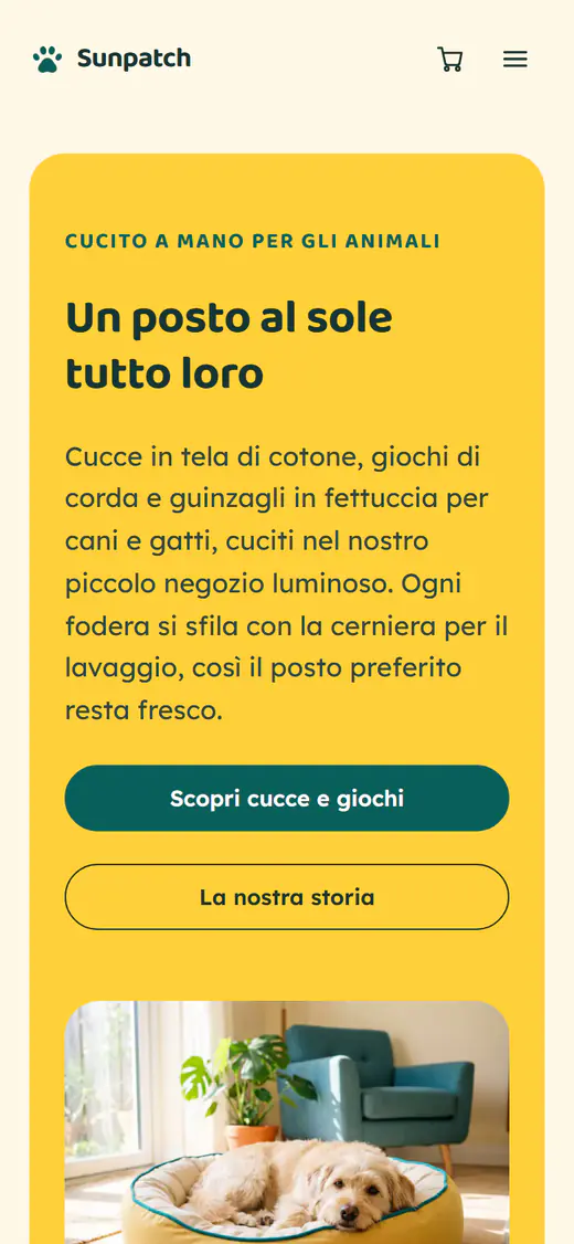 Modello di negozio di articoli per animali, su smartphone