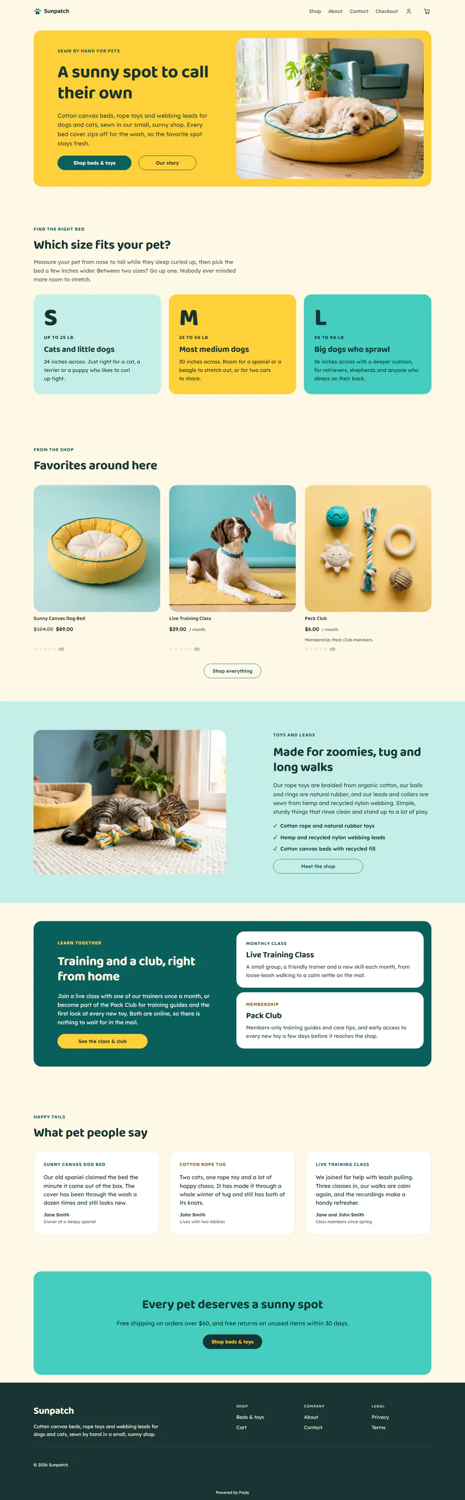 Pet supplies store template, the whole home page