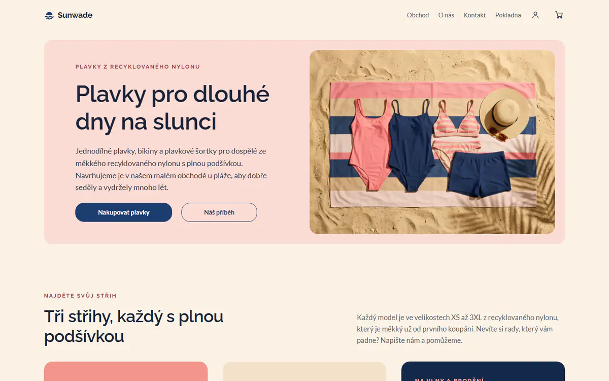 Šablona obchodu s plavkami na počítači