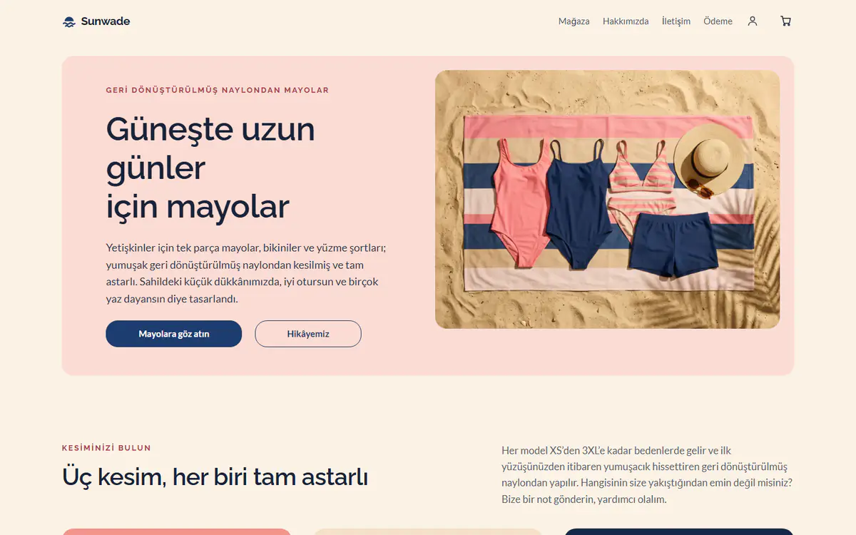 Mayo mağazası şablonu, bilgisayarda