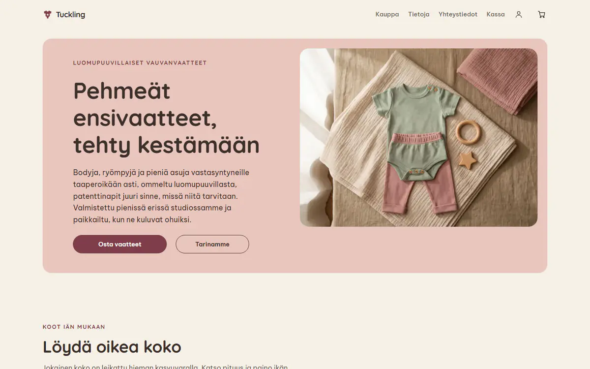 Vauvan- ja lastenvaatekaupan malli, tietokoneella