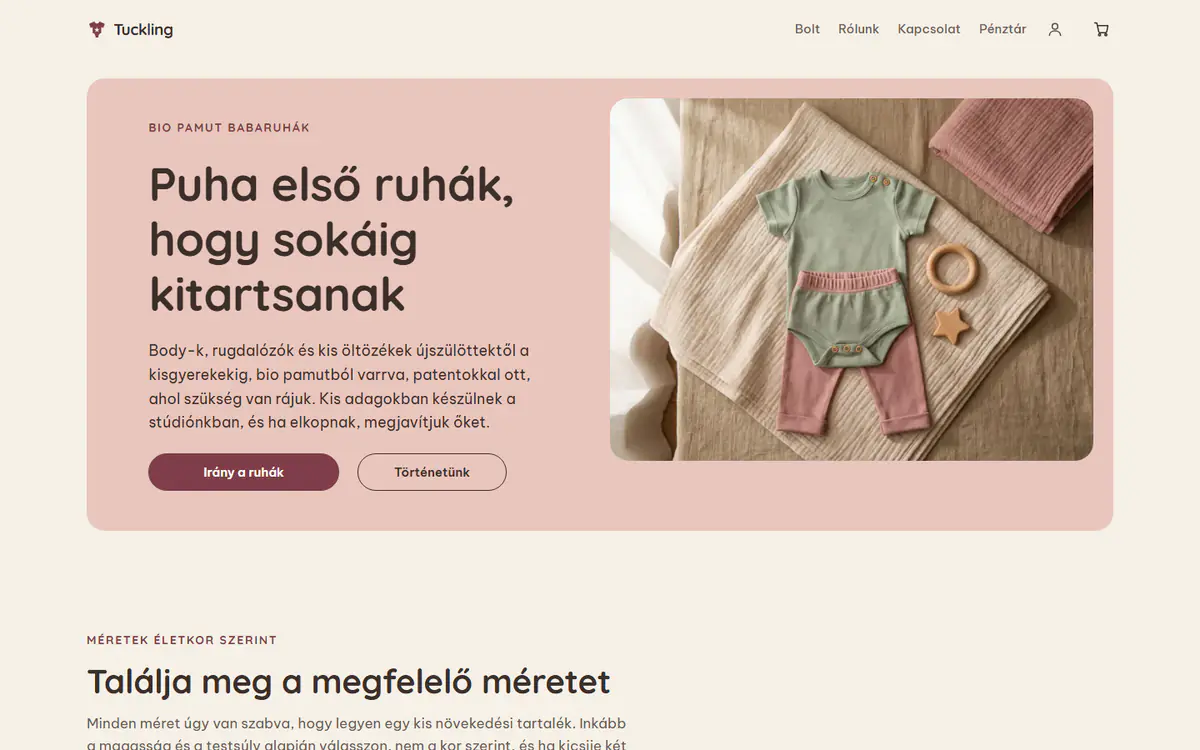Baba- és gyerekruha webáruház-sablon számítógépen