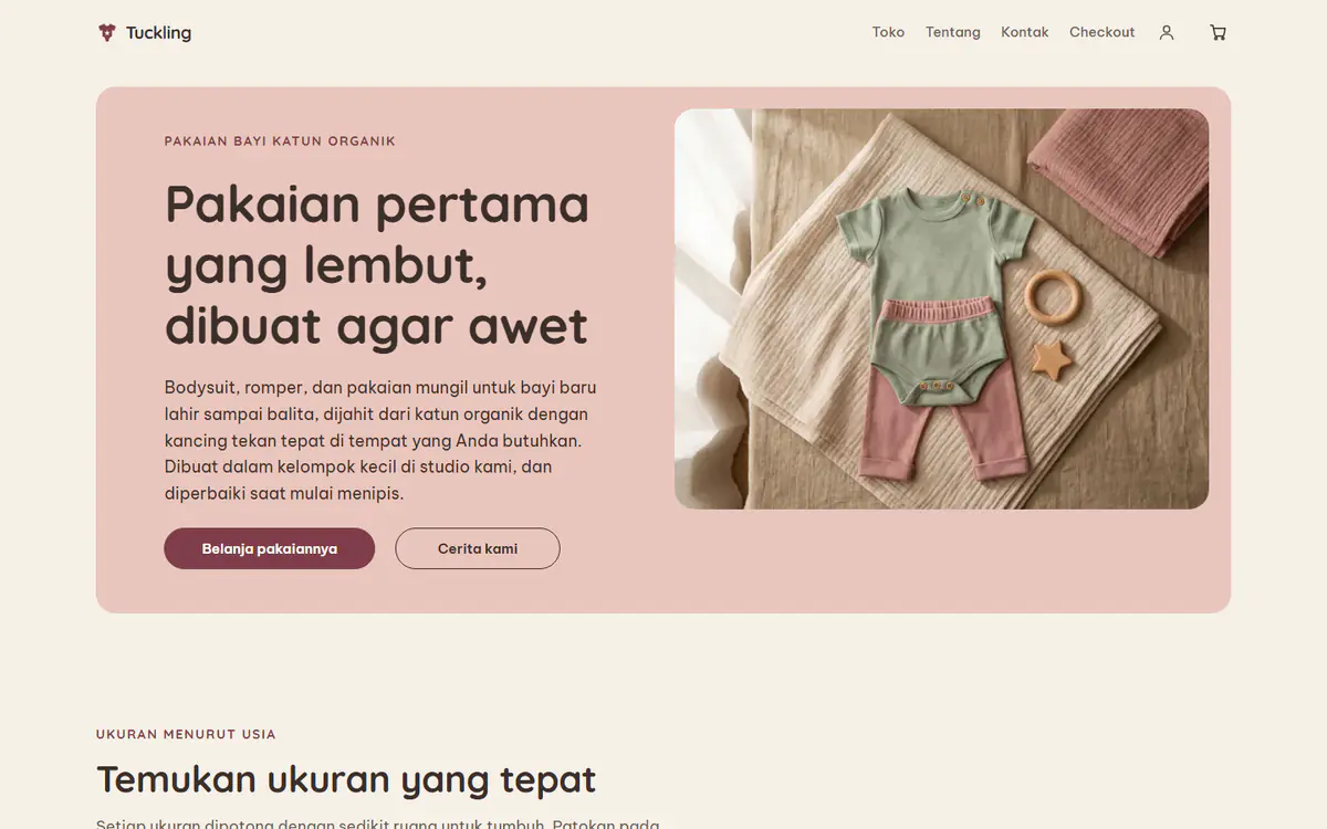 Templat toko pakaian bayi dan anak, di komputer