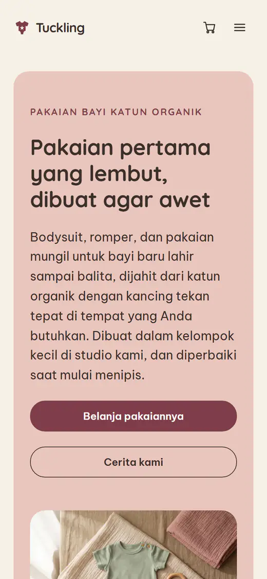 Templat toko pakaian bayi dan anak, di ponsel