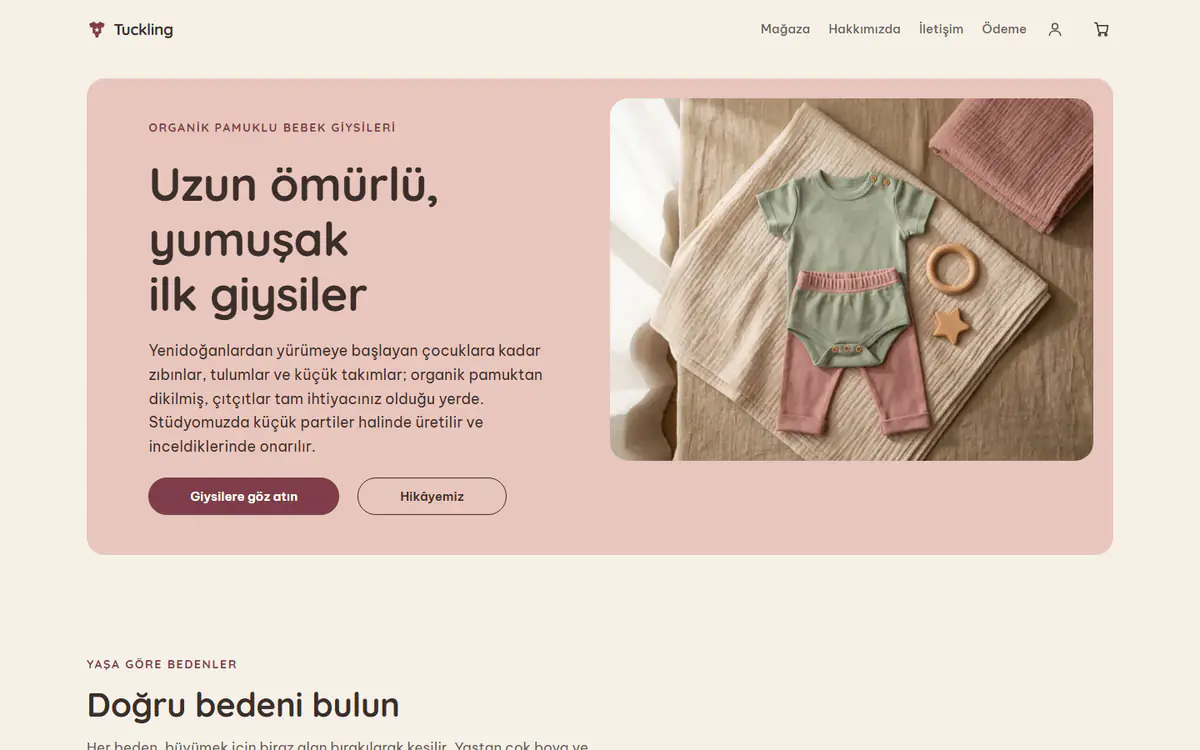 Bebek ve çocuk giyimi mağazası şablonu, bilgisayarda