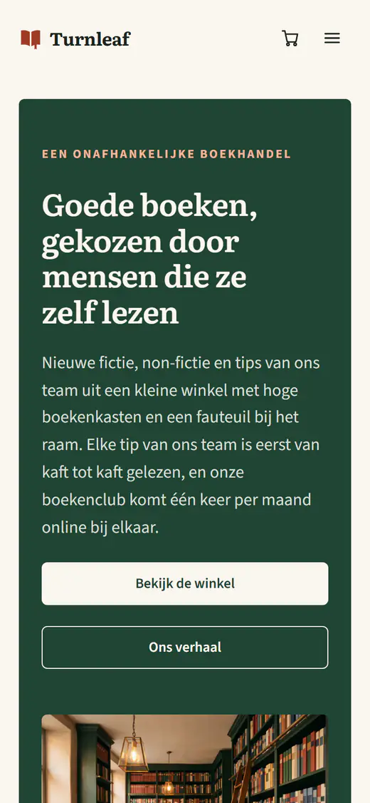 Sjabloon voor een boekwinkel, op een telefoon