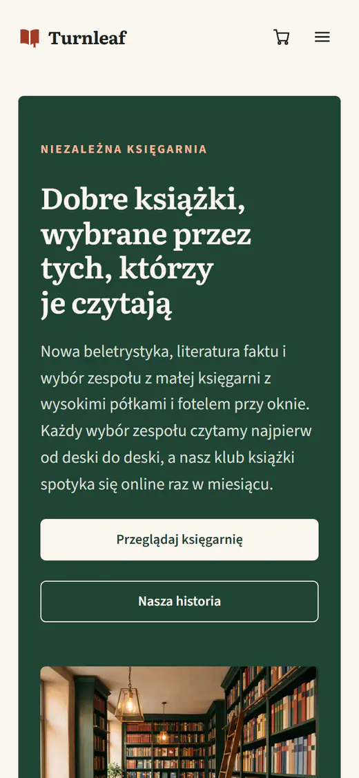 Szablon księgarni na telefonie
