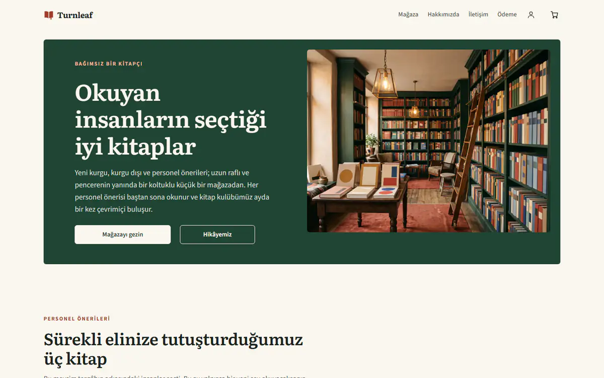 Kitabevi şablonu, bilgisayarda